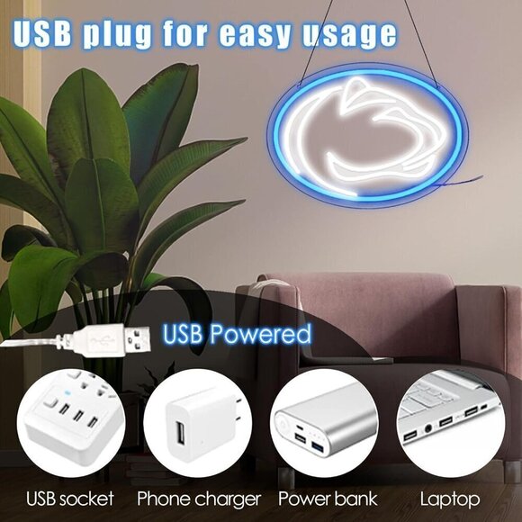 Team Logo Neon Sign Football Decor Sports LED light for Man Cave Studio Wall Art - Picture 5 of 6